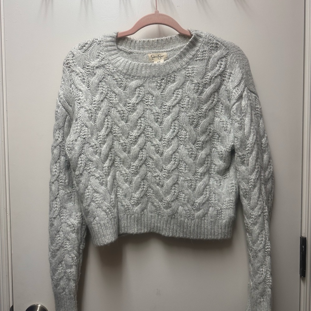 Jessica Simpson Gray Cable Knit Sweater